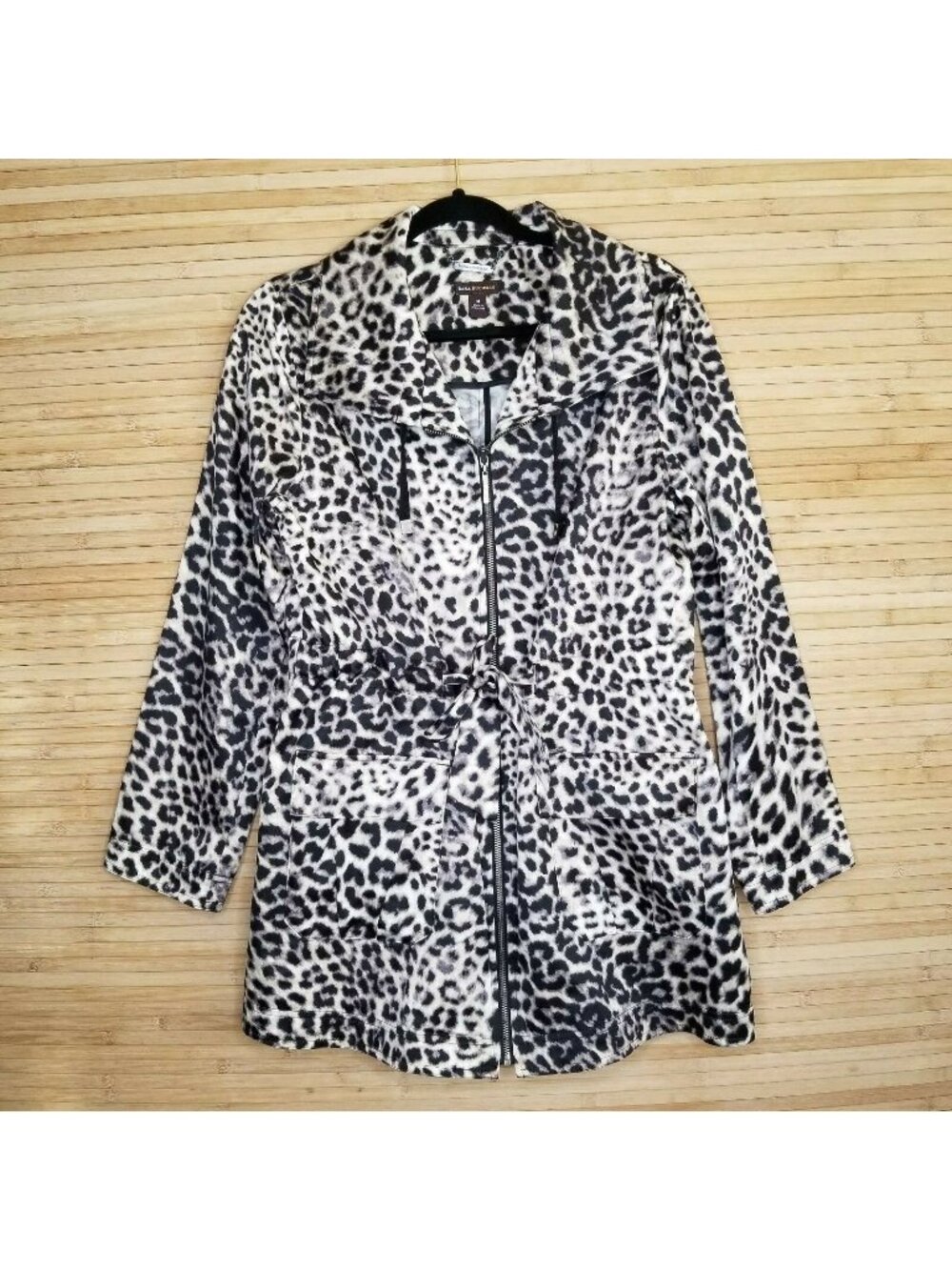Dana Buchman Animal Print leopard Jacket With Belt Size Medium zip belt Gorgeous - Picture 1 of 5